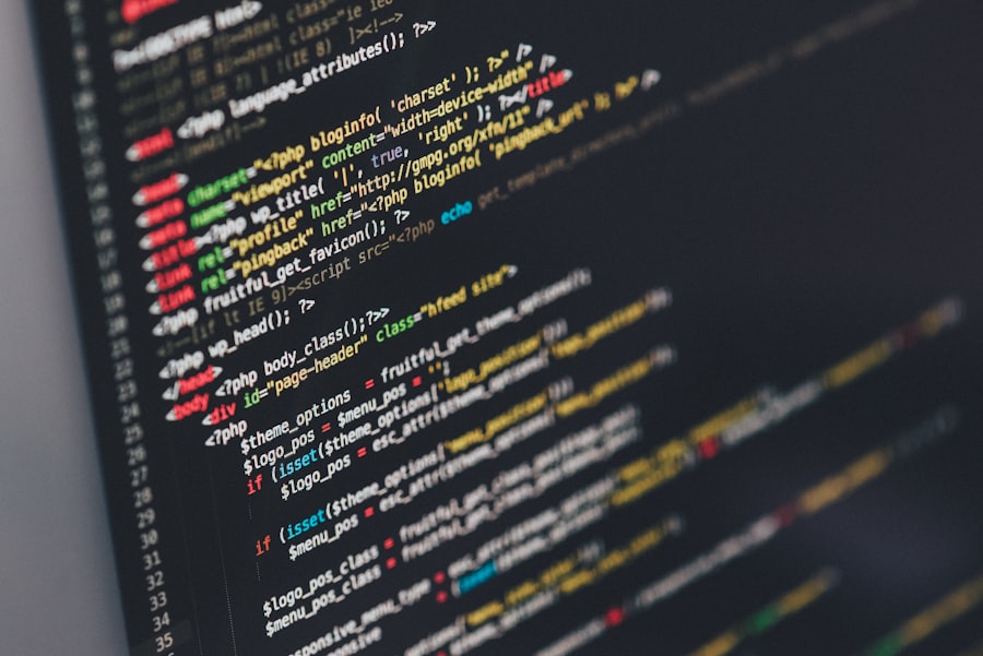 Developer writing code on a screen